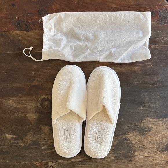 Frette 1860 Men’s White Terry Cloth Slippers - Picture 1 of 1